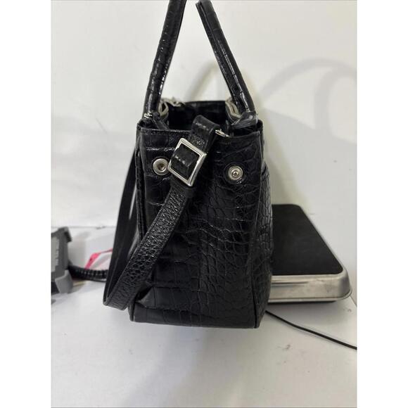 Brighton MONROE CROC Emboss Leather Satchel Purse Handbag - Picture 11 of 12